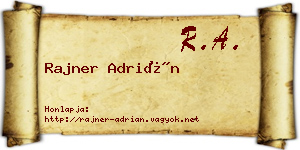 Rajner Adrián névjegykártya