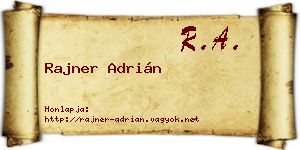 Rajner Adrián névjegykártya